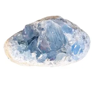Celestite Geodes | Beautiful Crystal and Mineral Display for Home or Office | 12.6 - 14.3 Ounces Each