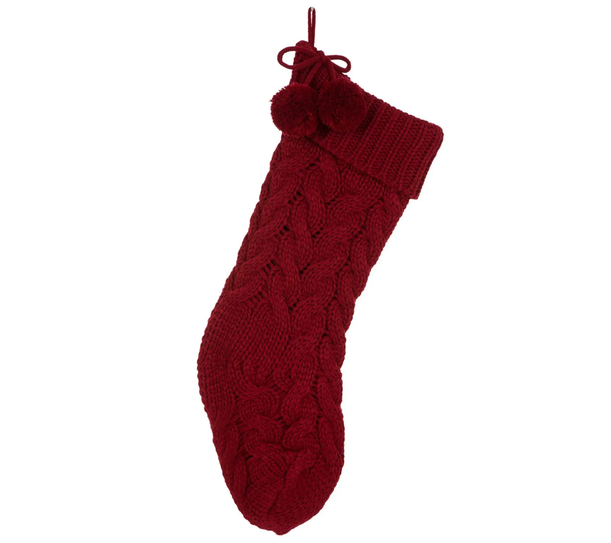 Glitzhome Farmhouse Knitted Christmas Stockingith Pom Pom