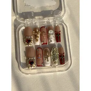 BHI Handmade Square nails Press-On Nails – Reusable 3D Acrylic, Salon-Quality Design for a Long-Lasting, Natural Finish |       Perfect for an Effortless At-Home Manicure