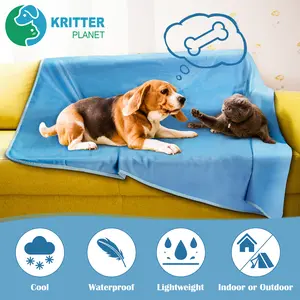 Kritter Planet Waterproof Cooling Blanket for Dogs, Reversible Waterproof Couch Cover, Furniture Protector, Washable, Leak Proof, Comfortable