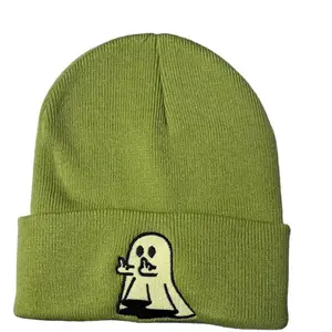 Glow in the Dark Halloween Beanie - Comfy and Funny Hat for Chilly Weather Winter Skull Cap