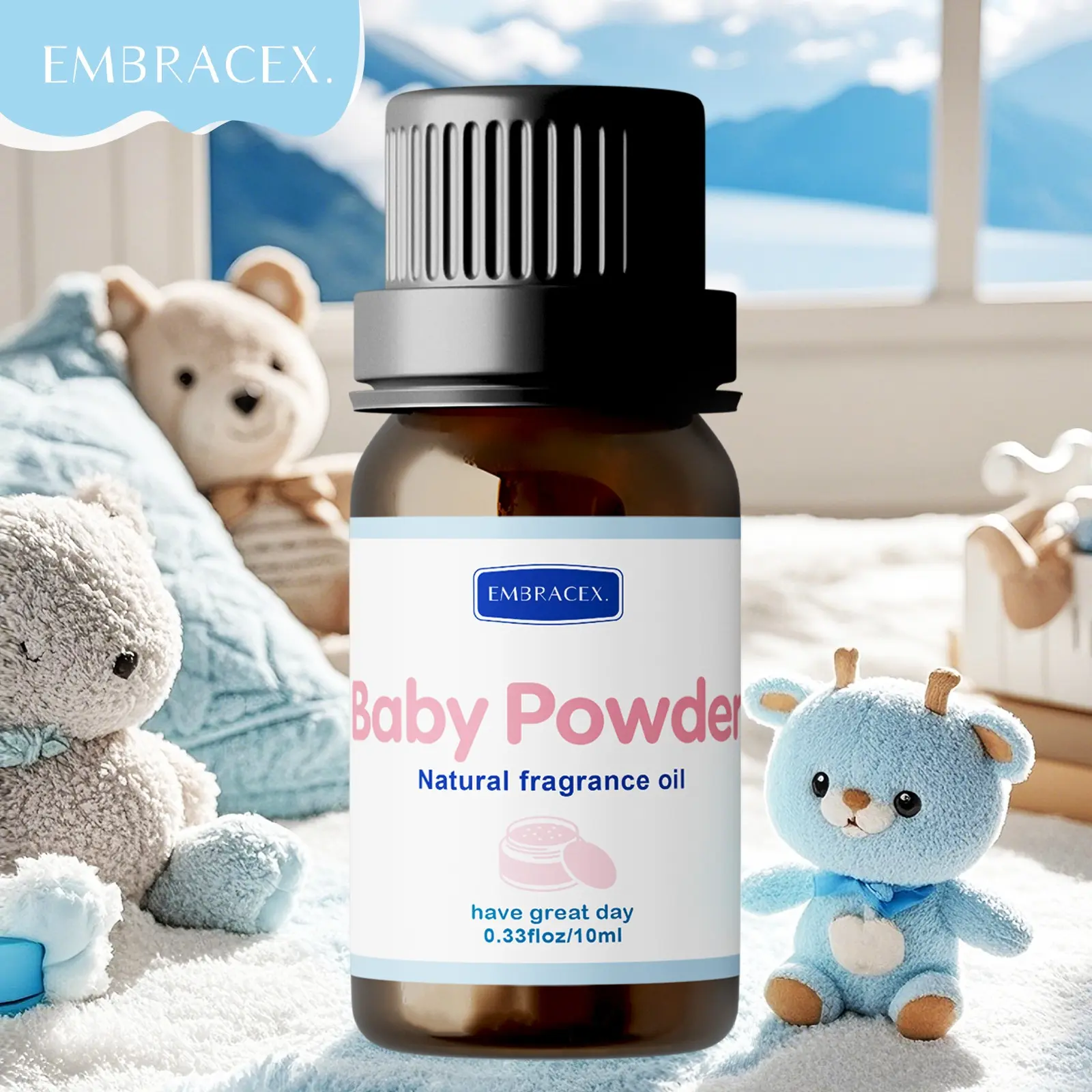 10ML Baby Powder Essential Oils, Warm Soft Scented Aromatherapy Oil, Natural Fragrance Oil, Aromatherapy Home Fragrances, Home Diffuser, Humidifier, Car Air Freshener, Long-Lasting Fragrance, Gift