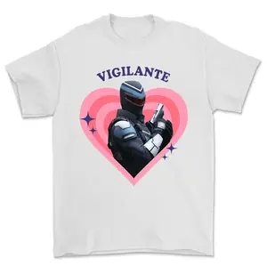 Vigilante Pop Art Heart Shirt Adrian Chase Unisex Heavy Crewneck Meme Graphic