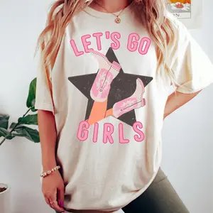 Let's Go Girls Child Shirt, Kids Graphic Tee, Rodeo Graphic Tee, Young Cowgirl Shirt, Kids Country Fashion, Children's Western Shirt Crewneck Tops Underwear Women Lady Cotton Womenswear Clothing