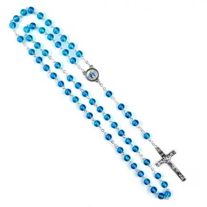 immaculate conception aqua blue rosary