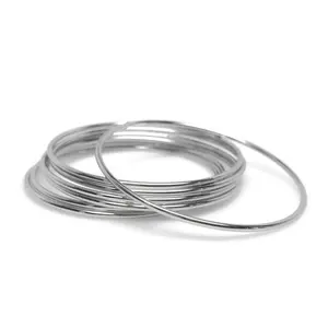 Thin Bangle Bracelet Set of 7 - Round