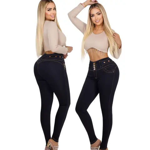 Women's Colombian BBL Push-Up High Waist Skinny Jeans - Fitted, Fashion Pants, Slim Fit, Casual Style, Pocketless, Lifted Look