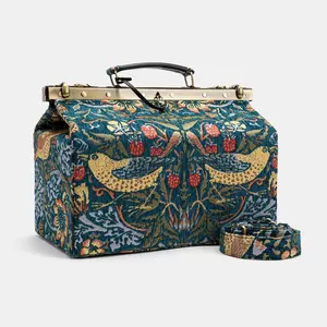 William Morris Strawberry Thief Genevieve Carpet Gladstone Bag