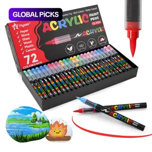 Acrylic Paint Marker Pen Set, 27pcs/set Acrylic Art Kit Drawing Art Supplies, Automatic Ink Control Acrylic Paint, Rich Colors, Colour Can Be Stacked