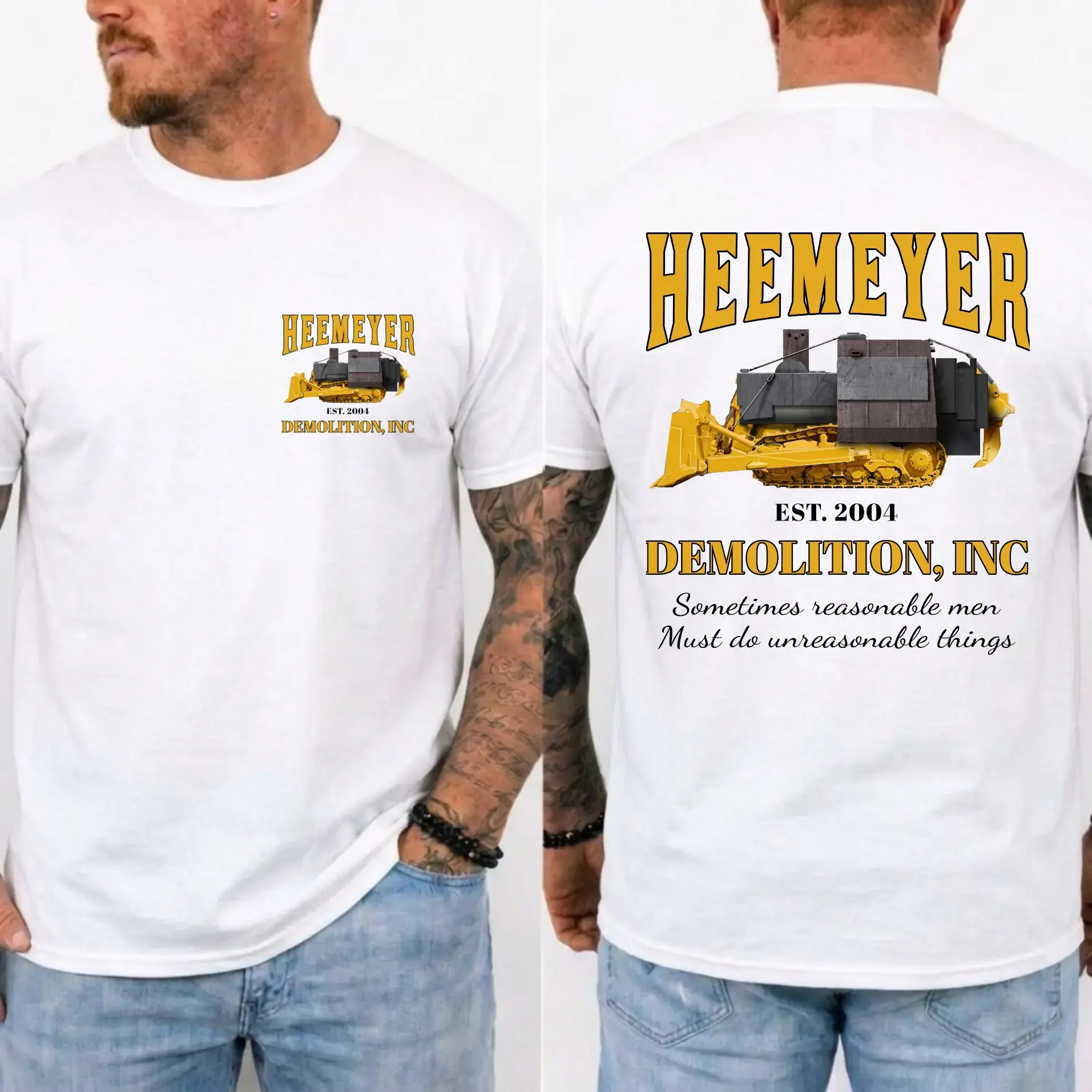 2 Heemeyer Demolition Inc Shirt, Vintage Graphic Marvin Heemeyer T-Shirt, Heavy Equipment Unisex Cotton Tee, Gift For Him, MADE IN USA