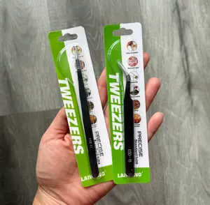 Black Tweezer Anti-Static Steel Tweezers for Craft, Jewelry, Electronics, Nail art tool supply/DIY tool