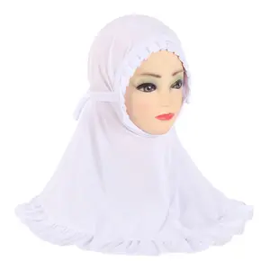 2-6Years Cute Girl Ruffle Instant Hijab Crinklehijab Tudung Chiffon Scarf for Kids