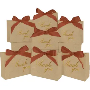 'Thank You' Brown Gift Bags for Men & Women 4.9'x1.8'x4.7'