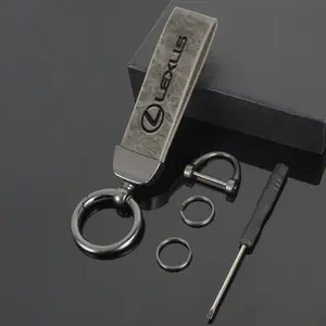 Leather Metal Car Keychain Key Ring Chain Anti-lost Buckle Pendant Gift For Lexus F SPORT GX460 Ct200h IS250 ES 220D IS200 Accessories Stylish Keychain