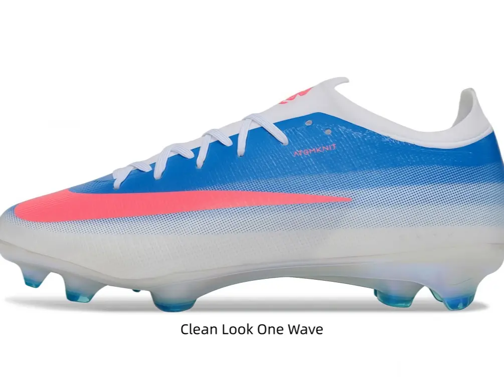 Single Pair Neon Graphic Ocean Gradient Translucent Knit Fabric Sports Shoes, Collectible Soccer Cleats