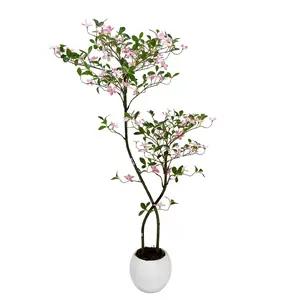 4ft/5ft/6ft Artificial Jasmine Tree, Multi-Stem Flat Faux Plant, Real Touch Artificial Flower Tree for Home Decor