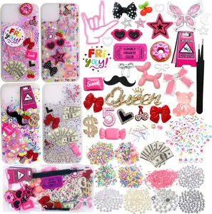 Junk Case Charms Kit,3000PCS Junk Charms for Phone Cases, Charm, Bow,Letter Beads Charm