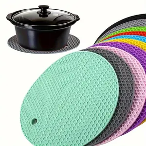 3 pieces of colorful silicone heat-resistant mats - non-slip, thick grab pads for kitchen essentials such as can openers, placemats, teapot mats, spoon holders and coasters - durable and versatile, perfect for Eid al-Fitr celebrations, kitchen heat mats