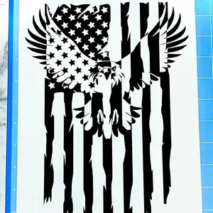 American Eagle inside of a Distressed American Flag.