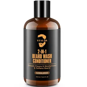 2-in-1 Beard Wash and Conditioner – Cleanse, Hydrate & Soften Dry, Coarse Beard, Beard Shampoo for a Fuller & Healthier Beard –Sandalwood Scent, 8.45 oz