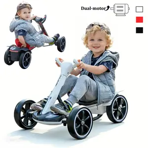 Foldable & Adjustable Electric Go-Kart for Children: Dual Motor Power, Intuitive Steering Wheel Control, and a Lightweight Design for Easy Storage