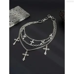 Men Adjustable Cross Layered Waist Chain, Punk Trendy Jeans Chain, Fashion All-match Exquisite Body Jewelry, Versatile Decor Accessory for Daily Wear Party Gathering Birthday Gift