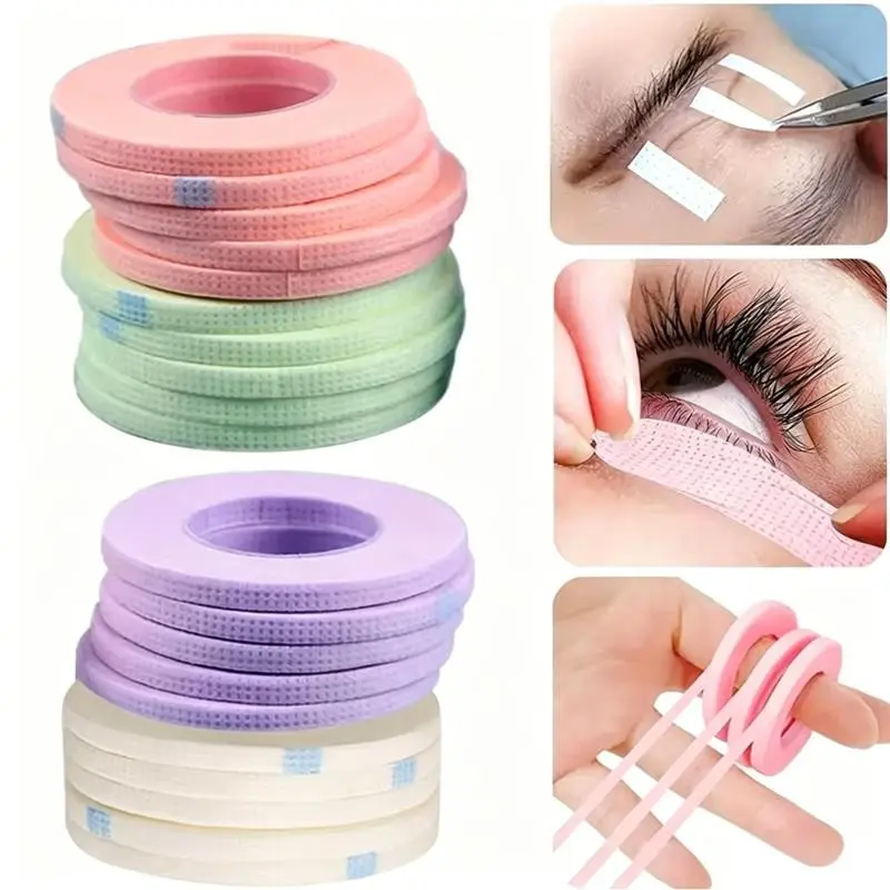 10pcs 4mm Width Eyelash Extension Tape Under Eye Patches Breathable Easy to Tear Micropore Lash Tapes Makeup Beauty Tools Eye Makeup Supplies