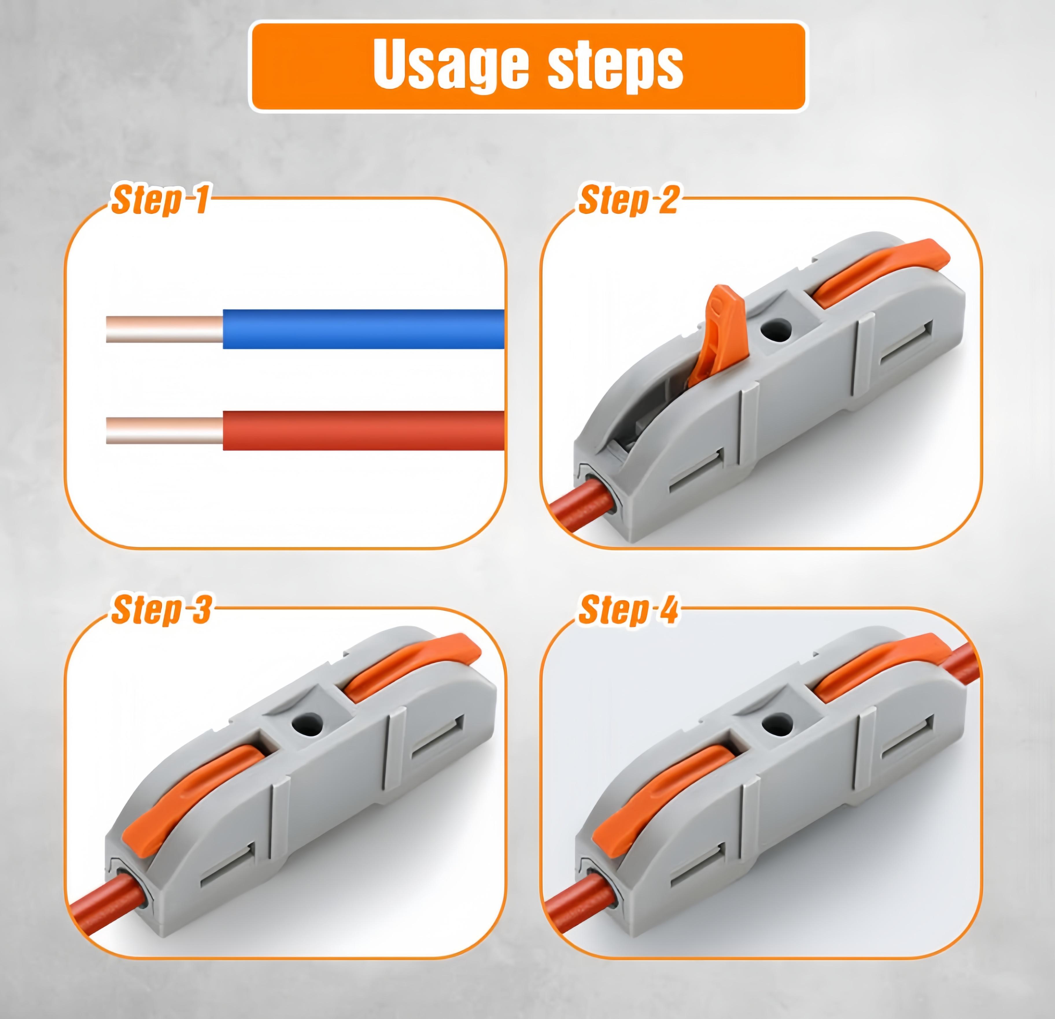 Single-Wire Interface Connector, LowWeekly DealsVoltage Wire Connector with Locking Buckle, FastConnect Plugs Led Light Strip Connectors, LeadStrip Automotive Wiring Electricity PowerDistribution Secure,DIY Modular Design for EasyAssembly by Hobbyists