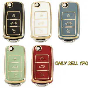 For Volkswagen Car Key Cover Case, Car Key Accessory, Fits Passat Golf 4 3 5 6 Mk6, Anti-Drop Dustproof Key Bag, Car Key Protector, Compatible with Tiguan Polo Jetta Skoda Octavia