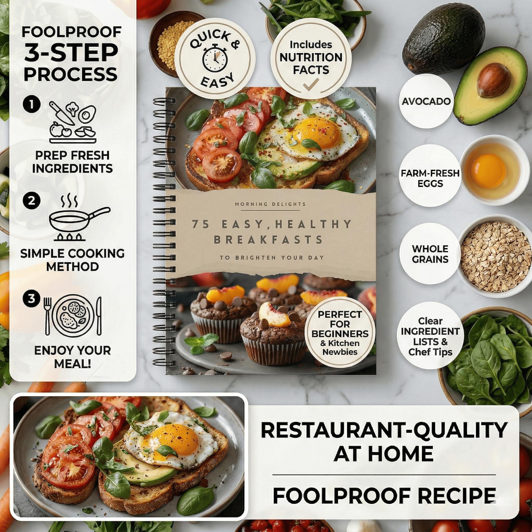 75 Quick & Easy Breakfast Recipes | 10-Minute Keto Macro-Friendly Meal Plan | High Protein Low Calorie | Sunday Meal Prep For Busy Moms 9-to-5 Professionals Fitness Enthusiasts Beginner Friendly Recipes Featuring Shopping Lists