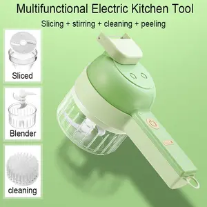 Kitchen Gods 5 in 1 Handheld Electric Food Cutter Set with Free Whisk Wireless Food Processor for Fruits Vegetables and Meat