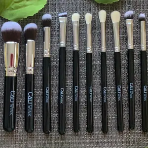 Luxury 16pcs Makeup Brush Set with Vegan Hair and Black Finish - Cruelty-Free Synthetic Bristles for Flawless Makeup Looks