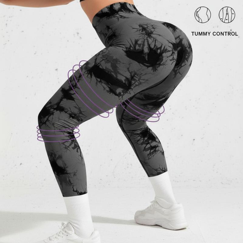 2 Pack Tie Dye High Waisted Workout Leggings for Women Rear Lifting Tummy Control Yoga Gym Athletic Pants High Waist Squat Proof Compression Tights