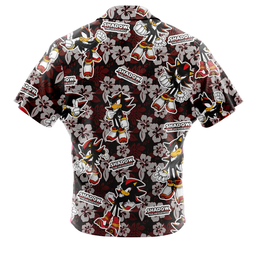 Shadow Pattern Soonic The Hedgehog Button Up Hawaiian Shirt