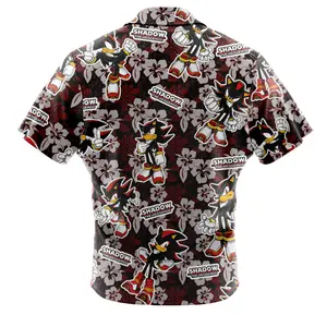 Shadow Pattern Soonic The Hedgehog Button Up Hawaiian Shirt