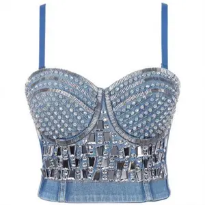 Rhinestone Jean Halter top