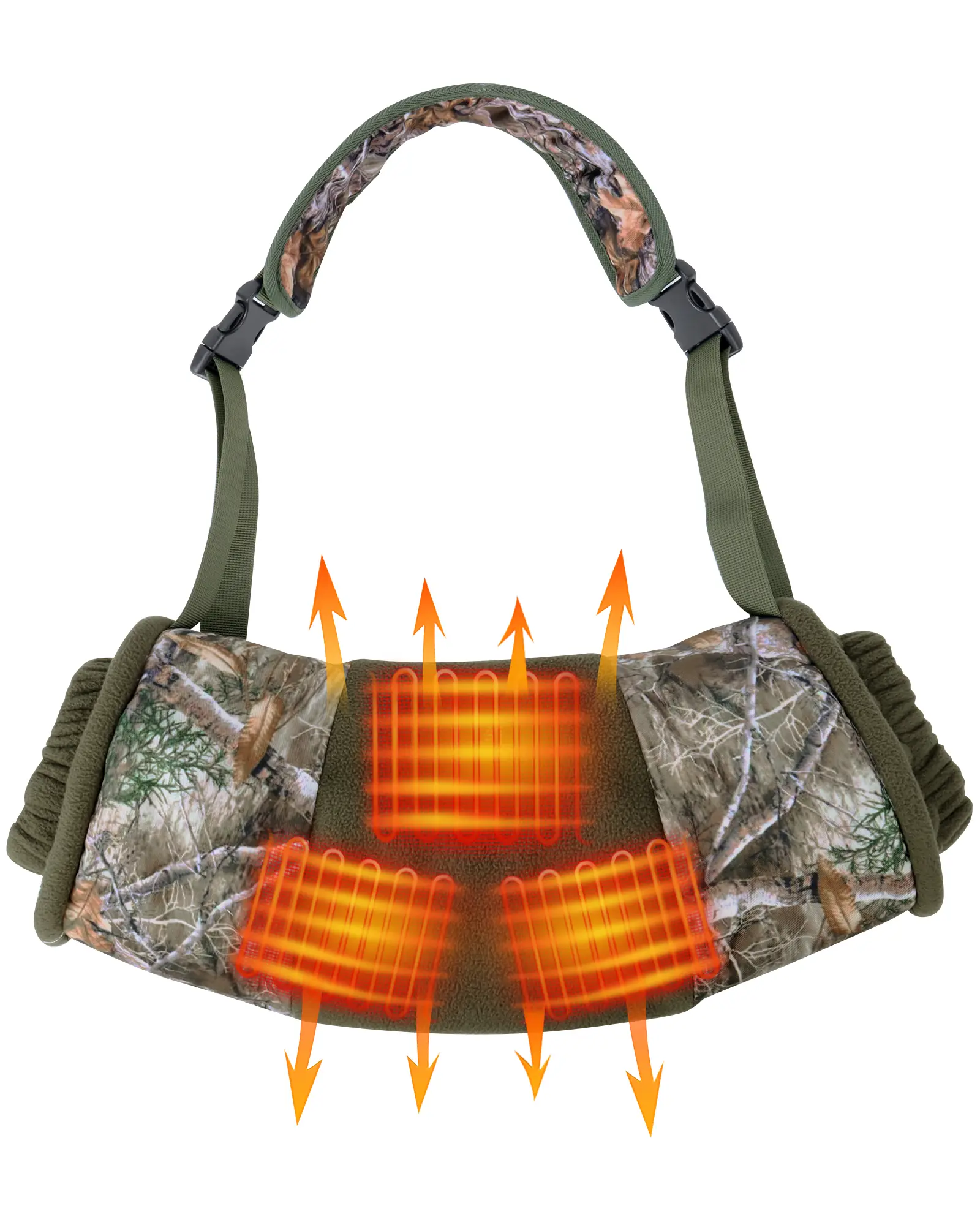 Heated Hunting Hand Warmer Electric Camo Hand Muff with Rechargeable 10000MAH Battery Hunting Pouch for Outdoor Sports Golf Photography Camping Unisex Men Women