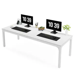 LITTLE TREE 78.7 inches Extra Long Computer Desk, 2 Person Writing Table Study Desk