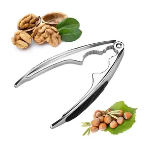 Nut Biscuit Chestnut Corkscrew Walnut Biscuit Heavy Shell Seafood Pecan Walnut Biscuit Tool, Stainless Steel Nut Biscuit Tool for All Kinds of Nut Nuts, Stainless Steel Lobster Nutcracker with Soft Rubber Grip