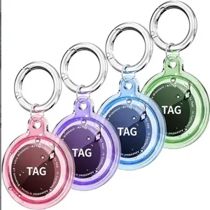 4 Pack Airtags Holder,Air tag Case Waterproof for Apple Airtags 4 Pack with Air Tags Keychain,Compatible with Apple Air Tag,Dust and Scratch Proof for Kids,Cat, Bags, Keys, No Airtags Included