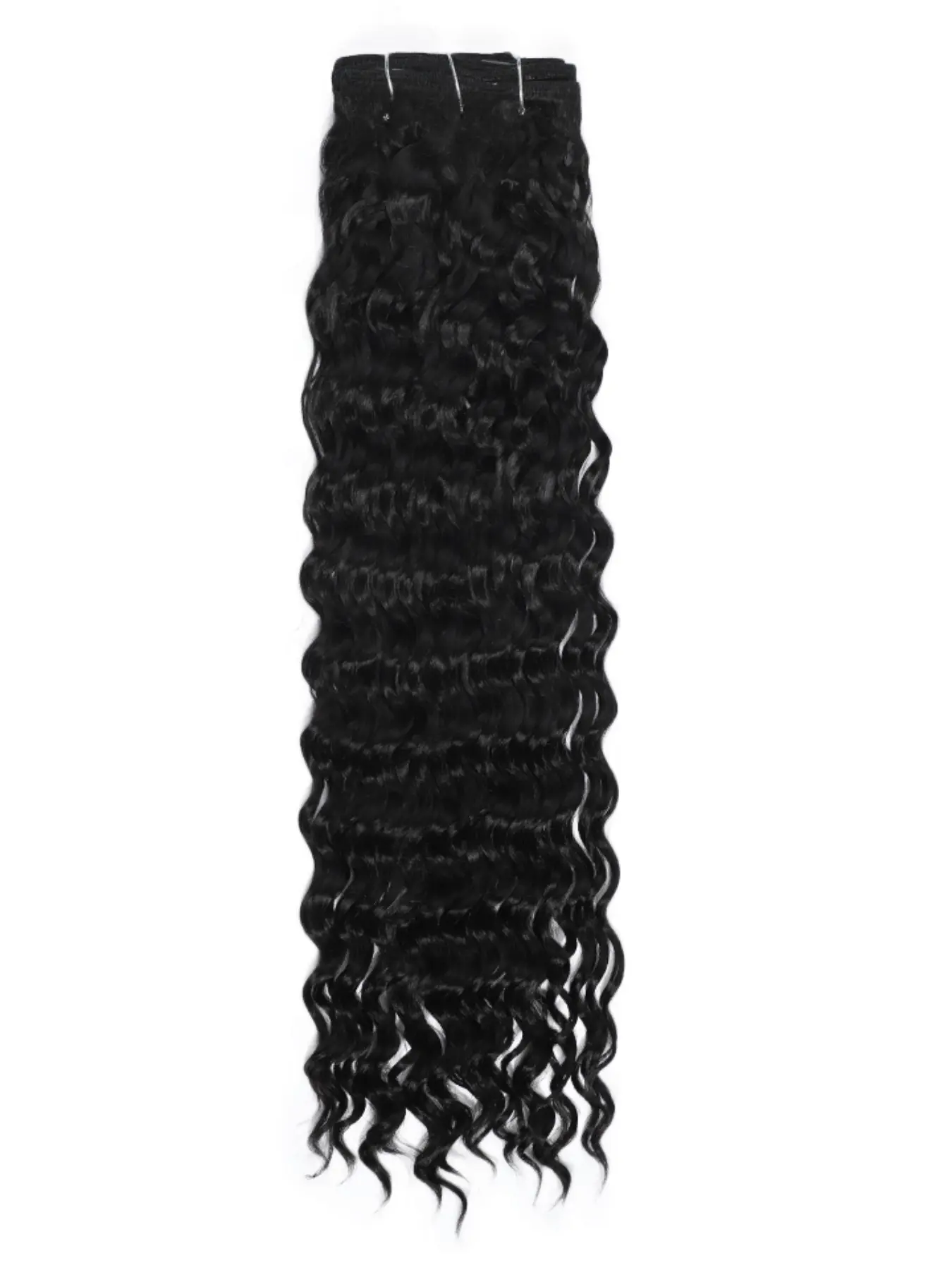 Water Wave Clip-In Hair Extensions, Real Human Hair, Premium Human Hair, Natural Looking Hair, Deep Curly Clips for Women, 7pcs, Brazilian Remy, Invisible Edge, Long Wigs, Deep Wavy Curly