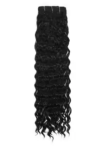 Water Wave Clip-In Hair Extensions, Real Human Hair, Premium Human Hair, Natural Looking Hair, Deep Curly Clips for Women, 7pcs, Brazilian Remy, Invisible Edge, Long Wigs, Deep Wavy Curly