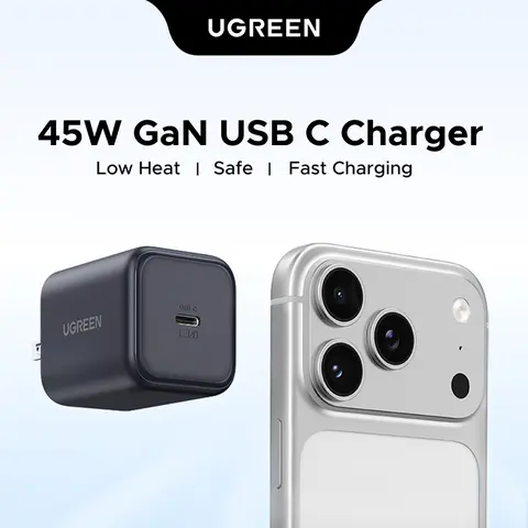 UGREEN 45W USB C Charger for iPhone 17, Nexode GaN PPS Compact Fast Wall Charger Block, USB-C Power Adapter for iPhone 17/16/15/14, Galaxy S26/S25/S24/S23, MacBook Neo/Air, Black DealsForYouDays Fast Charging Supported tiktokshopbacktoschool, Cellphone, E