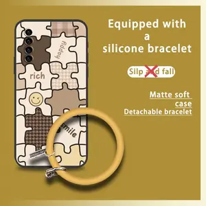 Dirt-resistant Ring Phone Case For TCL Stylus 5G Waterproof Protective Cartoon Personality Bracelet Back Cover heat dissipation Soft Case Cute Solid Color Creative Youth Funny