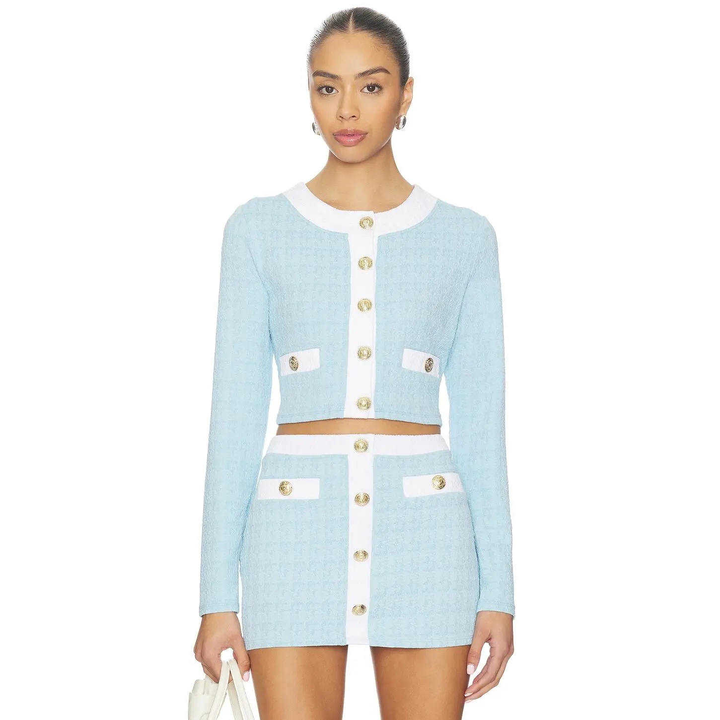 L'AGENCE Adaline Cardigan in Powder Blue