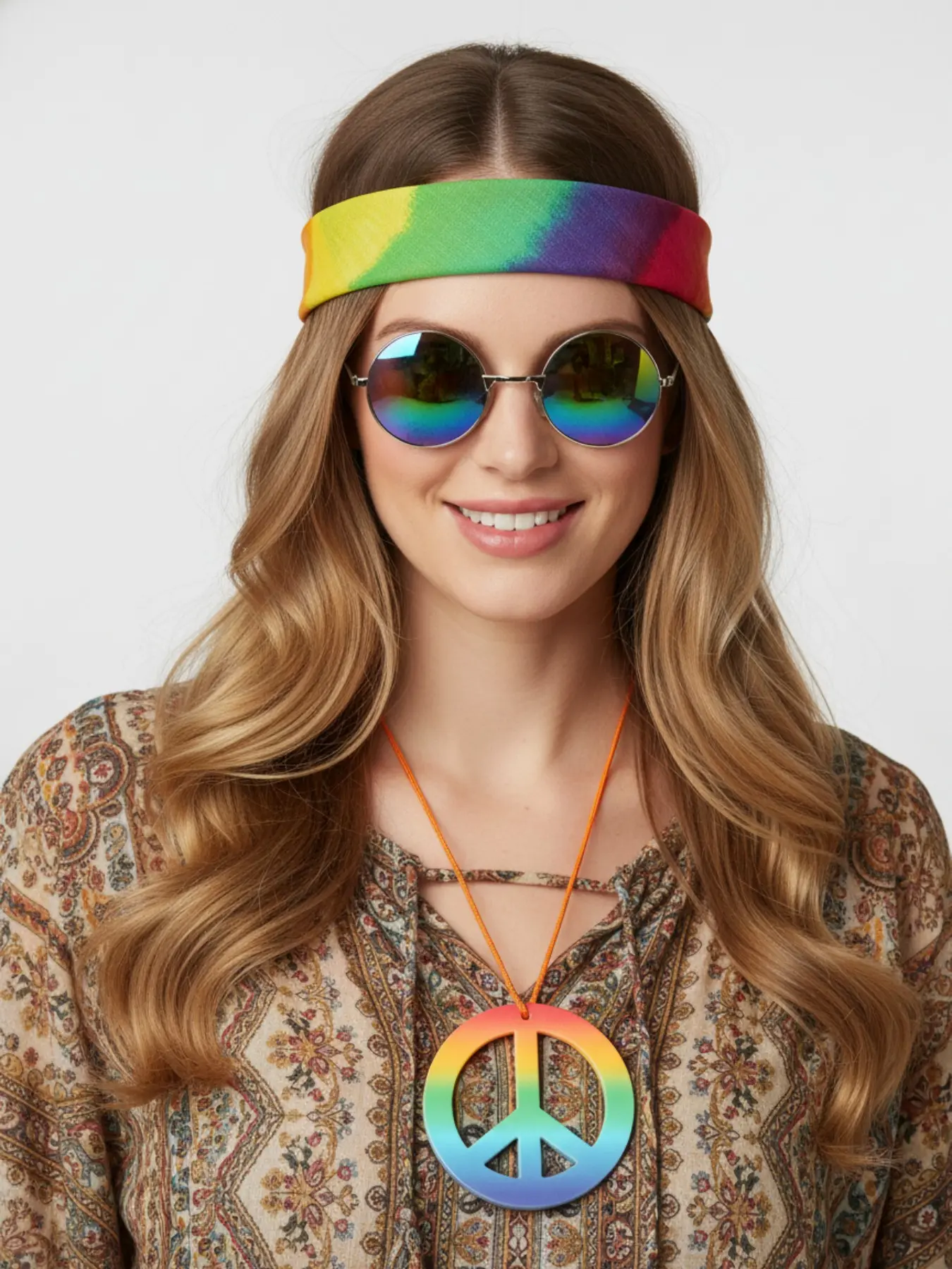Colorful Costume Set Glasses Necklace Headscarf, Party Festival Music Festivals, Birthday Gift, 1pc-10pcs Dress Up Kit