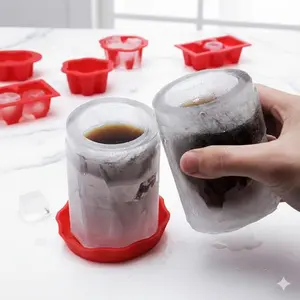 Silicone Ice Ball Molds, Quick Release Leakproof Cup Shape for Cocktail Party, Dishwasher Safe Space-Saving Kitchen Tool, Easy Clean for Home Bartending & Cold Drinks, Ice Cube Molds For Home Bar