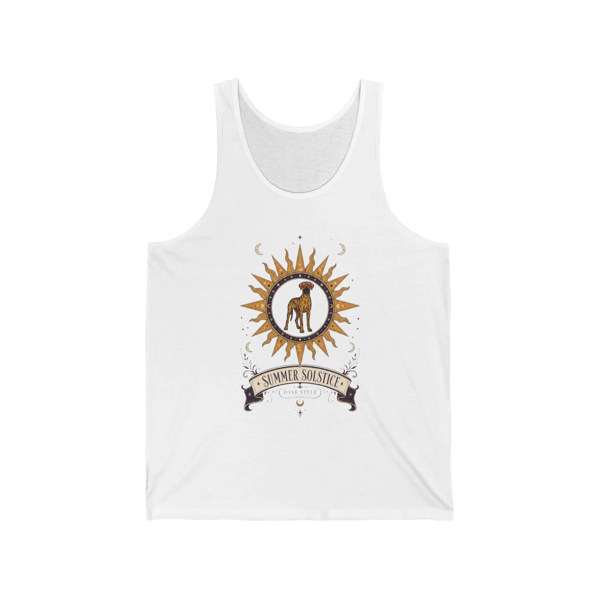 Brindle Great Dane Summer Solstice Tank Top — Sun & Dog Graphic