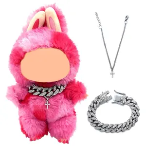 Jumbo Rhinestone Cuban with Cross Set