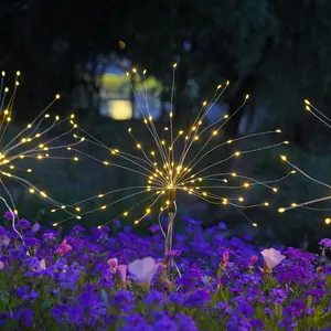 Solar Fireworks Light, 120/150 LED Solar Starburst Lamp, 8 Lighting Modes, Smart Sensor, Ideal for Garden, Party, Wedding Decor